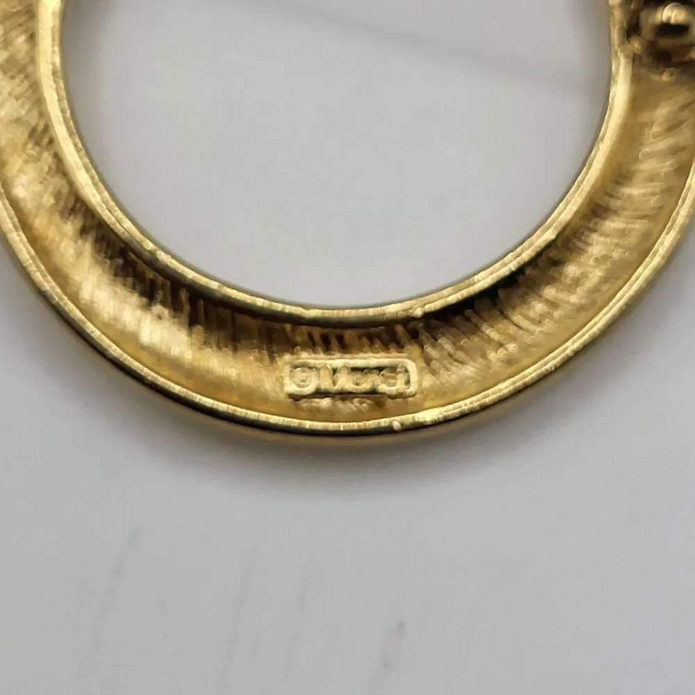 Vintage Minimalist Brooch Signed Monet Gold Tone PIN 1.25” Round Pendant MCM